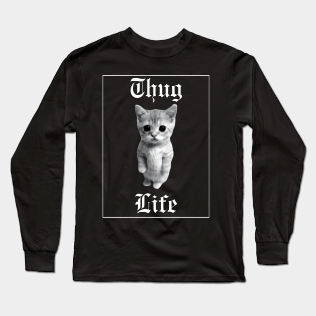 Thug life cat Long Sleeve T-Shirt by NightvisionDesign